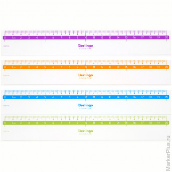 Линейка 20см Berlingo "Color Zone", прозрачная, Ассорти, ассорти, 24 шт/в уп Линейка 20см Berlingo "Color Zone", прозрачная, Ассорти, ассорти, 24 шт/в уп