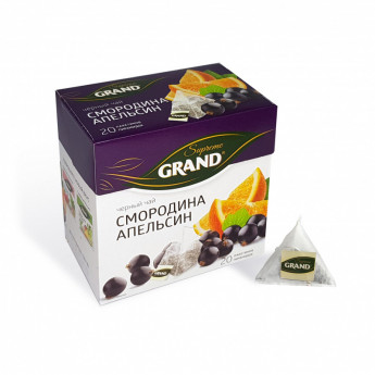 Чай Grand черный Смородина Апельсин в пирамидках, 20штx1,8г/уп, комплект 20 шт