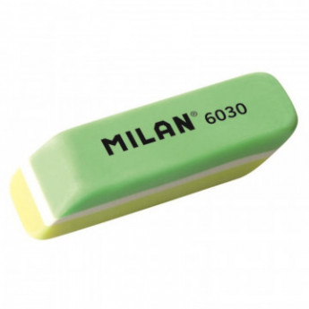 Ластик пластиковый Milan 6030 скошенной формы, цвета в ассорти