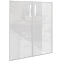 Дверь Asti низкая стекло сатин алюминиевая рамка AS-4.3 (2шт. в уп.)