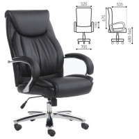 Кресло офисное BRABIX Advance EX-575, хром, экокожа, черное, XXXXXX