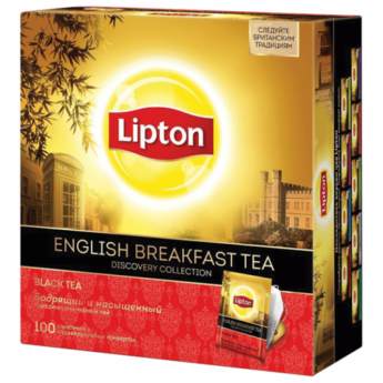 Чай LIPTON (Липтон) Discovery "English Breakfast", черный, 100 пакетиков по 2 г, 67025437