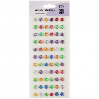 Наклейки акриловые MESHU 'Bright crystal', 25*10см, 5 шт/в уп