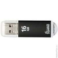 Память Smart Buy 'V-Cut' 16GB, USB2.0 Flash Drive, черный (металл.корпус)