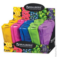 Пенал-косметичка BRAUBERG, под искусственную кожу, ассорти 5 цветов, "Блеск", 20х6х4 см, дисплей, 223896, 10 шт/в уп