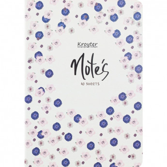 Бизнес-тетрадь А5,40л,клетка,сшивка,обл.карт,бл.тонир. Серия Flowers 00116