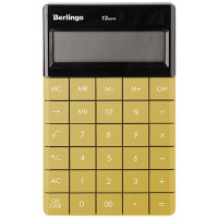 Калькулятор настольный Berlingo 'PowerTX', 12 разр., двойное питание, 165*105*13мм, золотой