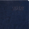 Еженедельник датированный 2018, А5, BRAUBERG "MAIN", "кожа классик", закрытая спираль, синий, 145х21