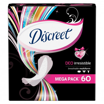 Прокладки женские ежедневные Discreet Deo "Irresistible Multiform", 60шт.