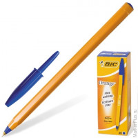 Ручка шариковая BIC "Orange", корпус оранжевый, синие детали, толщина письма 0,36 мм, синяя, 8099221