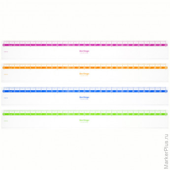 Линейка 30см Berlingo "Color Zone", прозрачная, Ассорти, ассорти, 24 шт/в уп