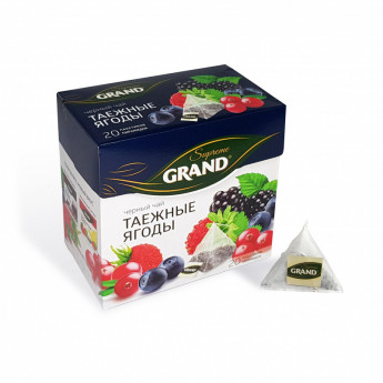 Чай Grand черный Таежные Ягоды в пирамидках, 20штx1,8г/уп, комплект 20 шт