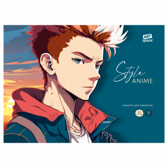 Альбом для акварели, 30л., А4, на склейке ArtSpace 'Anime style. Man', 180г/м2