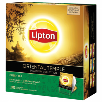 Чай LIPTON (Липтон) Discovery "Green Oriental Temple", зеленый, 100 пакетиков по 2 г, 21187770
