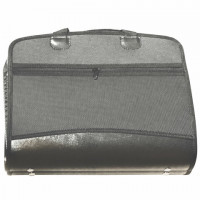 Папка-портфель пластиковая BRAUBERG А4+ (375х305х60 мм), 4 отделения, 2 кармана, серая, 228685