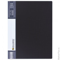 Папка с боковым металлическим прижимом и внутренним карманом BRAUBERG 'Contract', черная, до 100 л., 0,7 мм, бизнес-класс, 221786