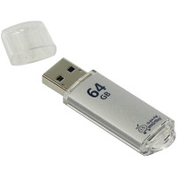 Память Smart Buy 'V-Cut' 64GB, USB 2.0 Flash Drive, серебристый (металл.корпус)