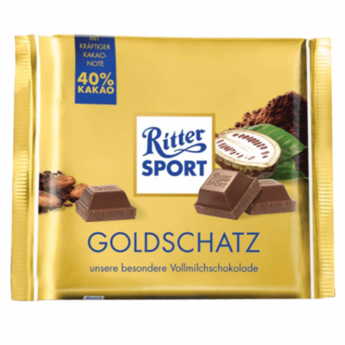 Шоколад RITTER SPORT "Goldschatz", молочный, со вкусом какао, 250 г, 6066