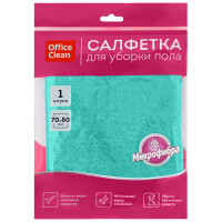 Тряпка для мытья пола OfficeClean 'Премиум', зеленая, микрофибра, 70*80см, индивид. упаковка