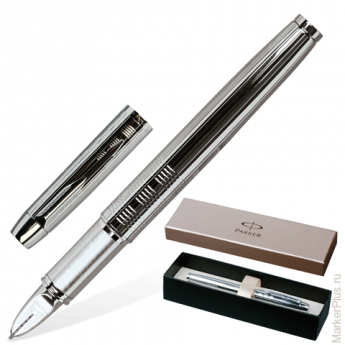 Ручка PARKER "5-й пишущий узел" IM Premium Shiny Chrome Chiselled корпус латунь, хром. детали