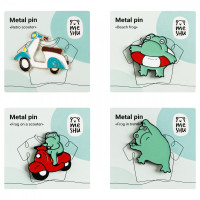 Набор металлических значков MESHU 'Frog in trend', эмаль, 4шт