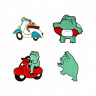 Набор металлических значков MESHU "Frog in trend", эмаль, 4шт