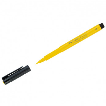 Ручка капиллярная Faber-Castell 'Pitt Artist Pen Brush' цвет 107 кадмиевая желтая, кистевая, 10 шт/в уп