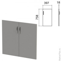 Дверь ЛДСП низкая "Этюд", КОМПЛЕКТ 2шт, (ш397*г18*в758 мм), серый 03, 400006, ш/к 30429