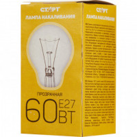Электрическая лампа СТАРТ стандартная/прозрачная 60W E27 10 шт, комплект 10 шт