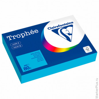 Бумага цветная CLAIREFONTAINE, А4, 80 г/м2, 500 л., интенсив, королевский синий, 1976PC
