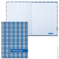 Блокнот МАЛЫЙ ФОРМАТ (110х147 мм) А6, 80 л., твердый переплет, ламинированная обложка, клетка, STAFF, "Шотландка", 120953