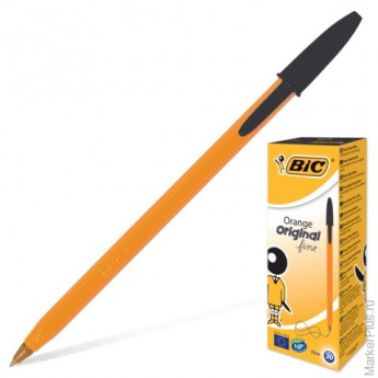 Ручка шариковая BIC "Orange", корпус оранжевый, черные детали, толщина письма 0,36 мм, черная, 8099231