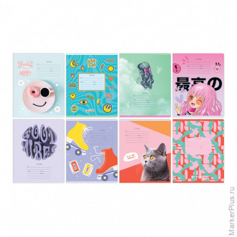 Тетрадь 12л., линия BG "Mix-8. Девочки", эконом