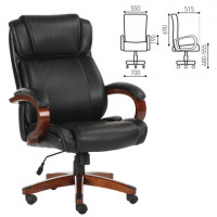 Кресло офисное BRABIX Magnum EX-701, дерево, рециклированная кожа, черное, XXXXXX