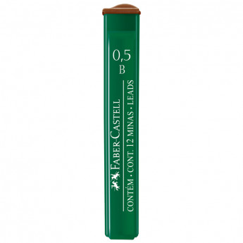 Грифели для механических карандашей Faber-Castell 'Polymer', 12шт., 0,5мм, B, 12 шт/в уп