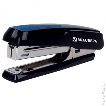 Степлер №10 BRAUBERG "Extra", до 20 листов, антистеплер, черно-синий, 229078