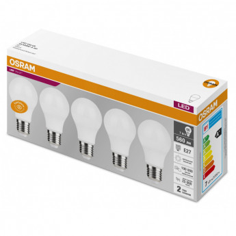 Лампа светодиодная OSRAM LVCLA60 7SW/840 230V E27 5шт/уп (4058075577657)