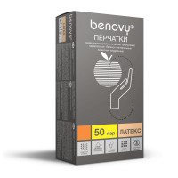 Мед.смотров. перчатки латекс., нестер., с пудрой, Benovy (XL) 50 пар/уп Мед.смотров. перчатки латекс., нестер., с пудрой, Benovy (XL) 50 пар/уп