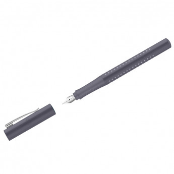 Ручка перьевая Faber-Castell "Grip 2010", синяя, 1,0мм, трехгран., бархатный серый корпус