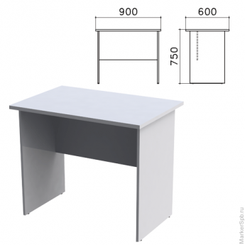 Стол письменный 'Монолит', 900х600х750 мм, цвет серый, СМ19.11