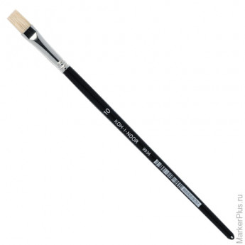 Кисть художественная KOH-I-NOOR щетина, плоская, №10, длинная ручка, блистер, 9936010014BL