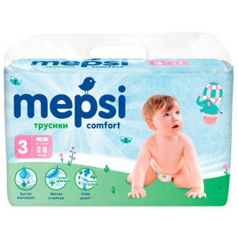 Подгузники -трусики для детей MEPSI М (6-11 кг) 28 шт/уп, комплект 28 шт