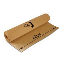 Крафт-бумага для упаковки, 420 мм х 20 м, 78 г/м2, в рулоне, BRAUBERG
