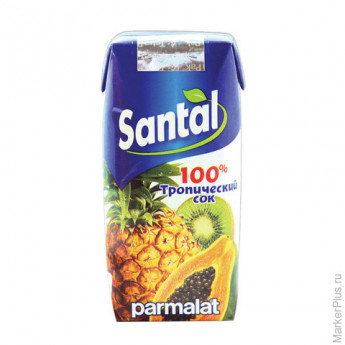 Сок SANTAL (Сантал), тропические фрукты, 0,2 л, для детского питания, тетра-пак, 547794