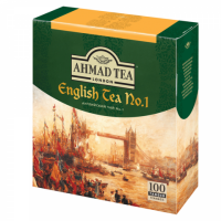 Чай AHMAD (Ахмад) "English Tea №1", черный, 100 пакетиков с ярлычками по 2 г, 598-012