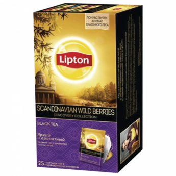 Чай LIPTON (Липтон) Discovery "Scandinavian Wild Berries", черный с ароматом лесных ягод, 25 пакетик