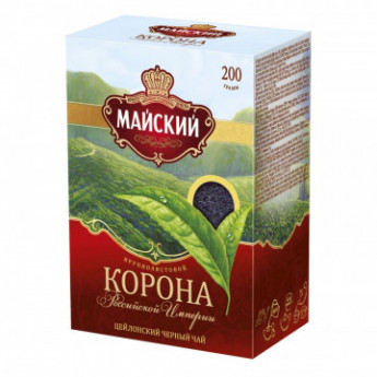 Чай Майский Корона Российской Империи черный крупнолистовой, 200г 13986