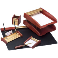 Набор настольный Delucci 6 предметов, золотой/розовое дерево Набор настольный Delucci 6 предметов, золотой/розовое дерево