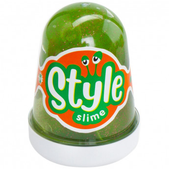 Слайм Lori "Style Slime" блестящий, зеленый с ароматом яблока, 130мл