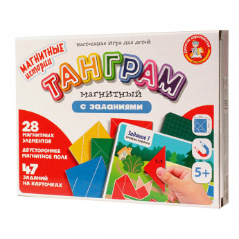Игра-головоломка Десятое королевство 'Танграм магнитный с заданиями', магнитная, картонная коробка